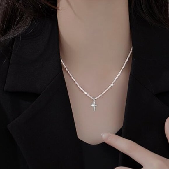 NEW! Rhinestone Cross Necklace - Picture 2 of 6